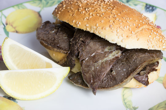 Panino o focaccia con la milza