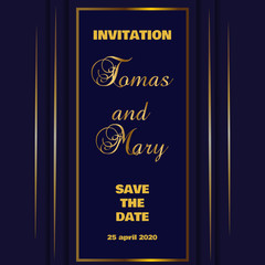 Vintage gold line luxury wedding background