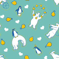 Penguin and polar bear pattern