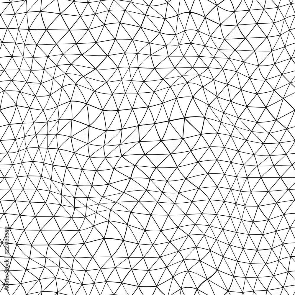 Aufkleber Seamless geometric grid pattern. Vector background with distorted mesh.
