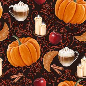 Rustic Fall seamless pattern