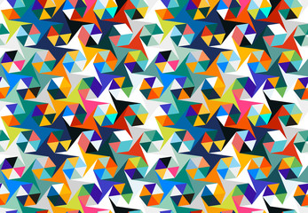 Abstract seamless pattern of triangles. Geometric texture. Pattern for bright youth clothes.