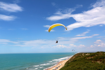 paragliding in beach
