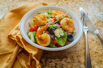 Grilled Shrimp Greek Salad