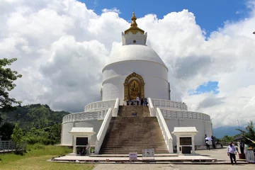 Plaid mouton avec photo Dhaulagiri Translation: the main stupa of the World Peace Pagoda