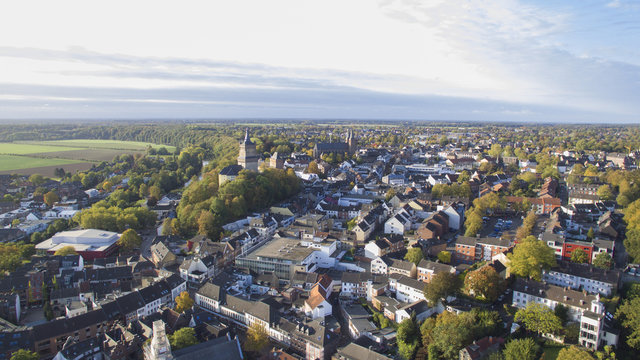 Aerial view on the center of Cleves