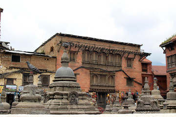 Fototapeta premium Translation: The birds around Swayambhunath Stupa in Kathmandu.