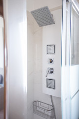shower faucet bathroom simplicity, cleanliness and comfort, concept