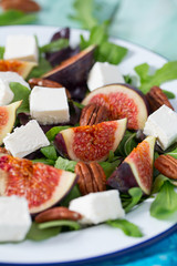 figs, feta,rucola and pecan nut salad