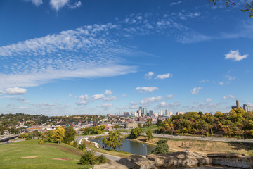 Kansas City Missouri Skyline Sunny Fall Day