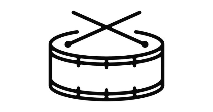 Drum line icon motion graphic animation with alpha channel.