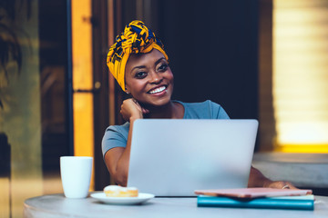 Black woman working on laptop
