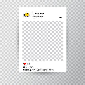 Trendy editable template for instagram stories on a transparent background, vector illustration.