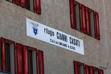 Casati refuge in the Stelvio National park, near Cevedale Ortles mountains (alps) in Valtellina, Italy