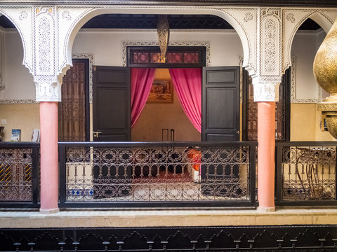 traditional riad home interior courtyard view