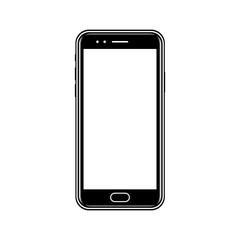 version of black slim smartphone with blank screen. Realistic illustration. eps10