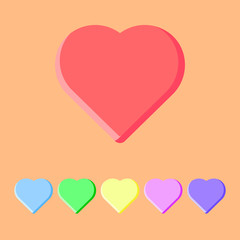 heart icon. flat design isolated on dark. vector