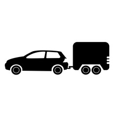 car with trailer. vector icon simple flat isolated on white