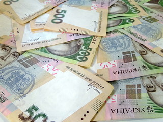 Fototapeta na wymiar 500 hrivna - banknotes of Ukraine hrivnia, ukraine currency