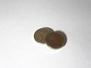  Israeli  money. One shekel coin
