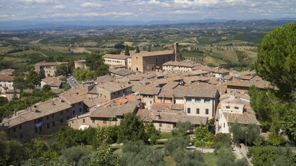 Fototapeta na wymiar Sam Gimignano, Aerial view
