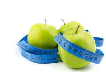 green apples measured the meter, sports apples, concept weight loss