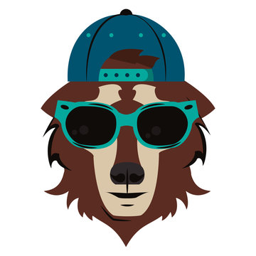 Hipster wolf cool sketch