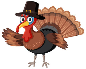 A turkey character on white background
