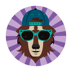 Hipster wolf cool sketch