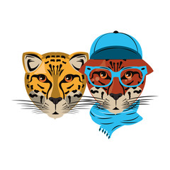 Hipster leopards cool sketch