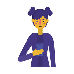 young woman with smartphone