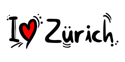 Zurich, city of Switzerland love message