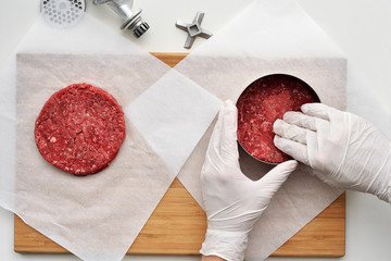 Cooking a Prime Black Angus beef burger patties