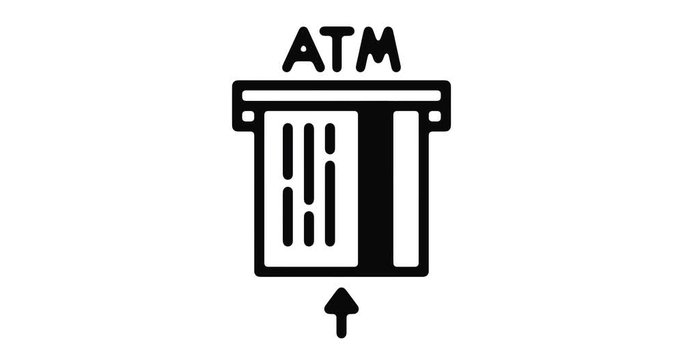 ATM card line icon motion graphic animation with alpha channel.