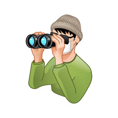 のぞきをするサングラスの不審者