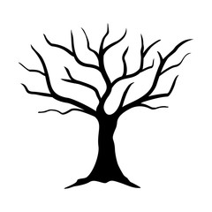 Obraz premium Sylwetka drzewa bez liści wektor