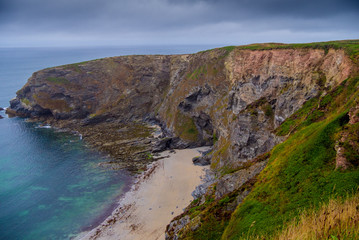 Fototapeta na wymiar Cornwall England - view over the amazing landcape at the coastline