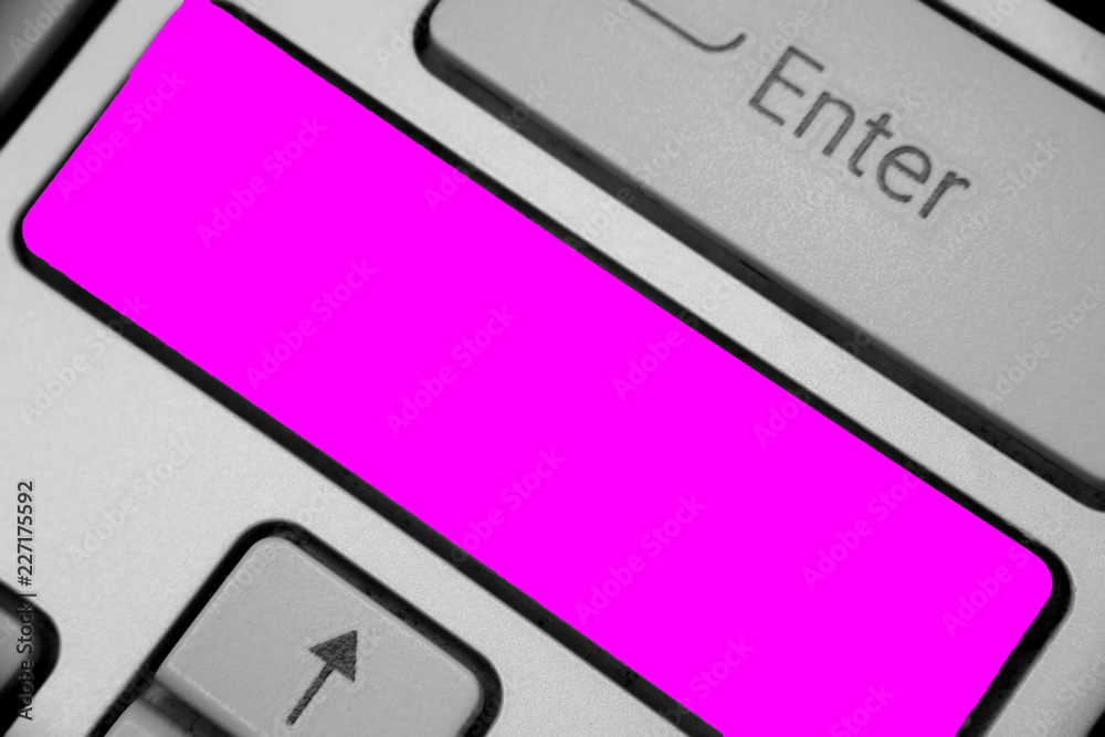 Leinwandbilder Design business concept Empty template copy space text for Ad website isolated. Keyboard purple key Intention create computer computing reflection document