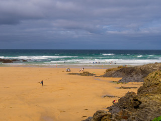 Fototapeta na wymiar The beautiful sandy beaches in Cornwall England