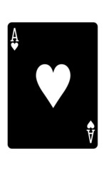 ace of hearts black playing card