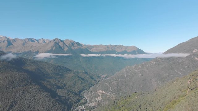 Aerial Amazing View of European Mountains and Valley with cloud 2