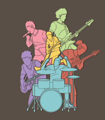 Fototapeta na wymiar Musician playing music together, Music band graphic vector