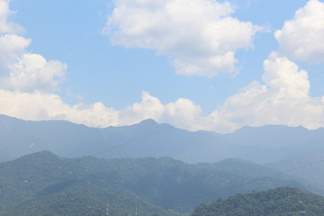 clouds over mountains