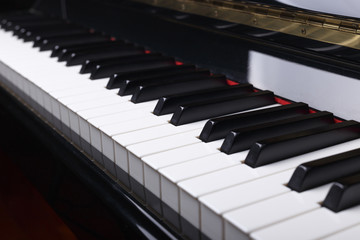 Piano Keyboard, black and white keys.