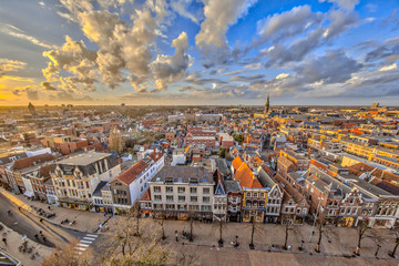 Aerial View over Groningen city - obrazy, fototapety, plakaty