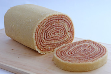 Traditional guava roll cake