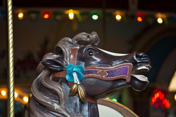 horses on a carousel