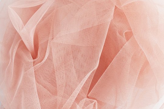 Peach Pink Tulle Close-up