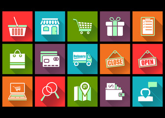 flat icon design shopping and ecommerce
