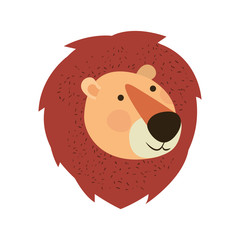 cute and adorable head lion character